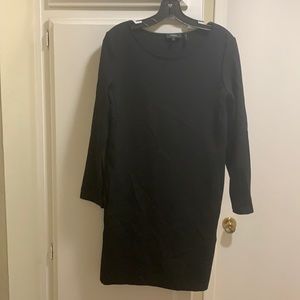 black cotton casual Theory dress with pockets